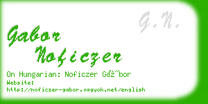 gabor noficzer business card